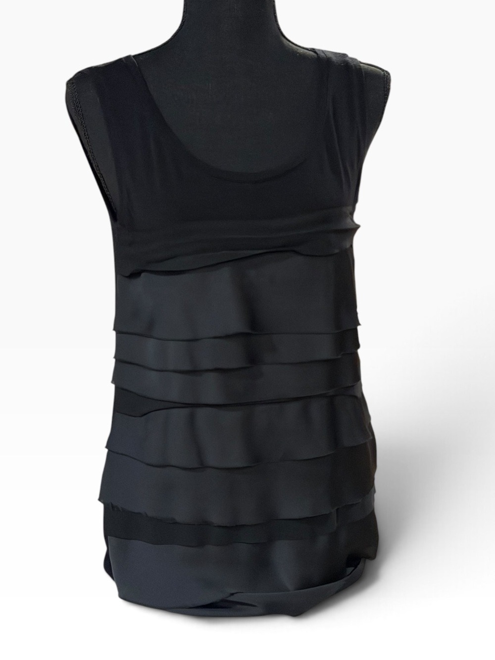Alfani Women’s Black Layered Ruffle Sleeveless Tank Top - Small